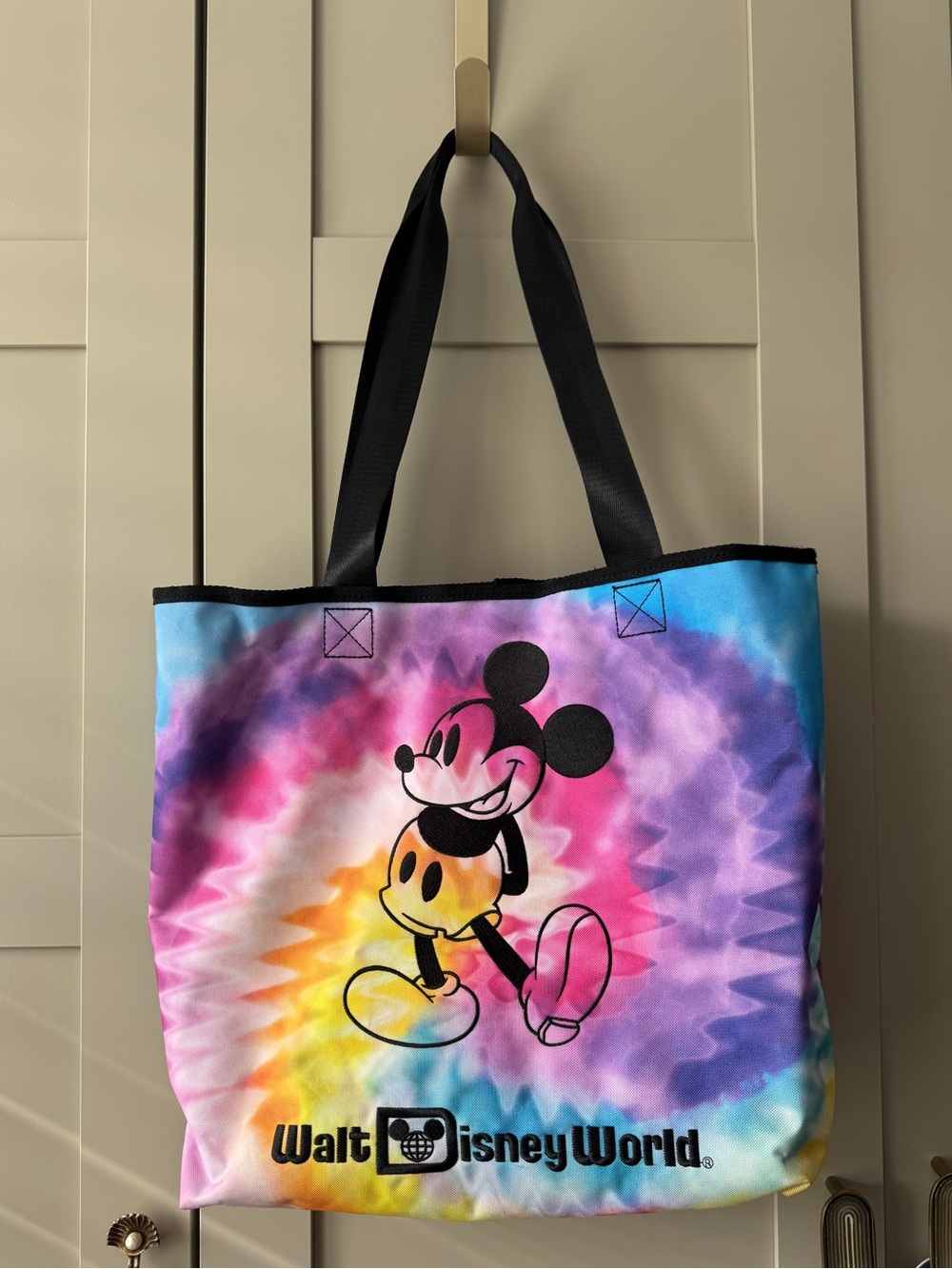 Disney Tie-Dye Mickey Canvas Tote - Black Handles